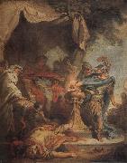 Francois Boucher Mucius Scaevola putting his hand in the fire oil painting